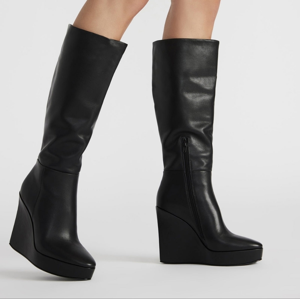 Steve Madden Black Wedge Boots
